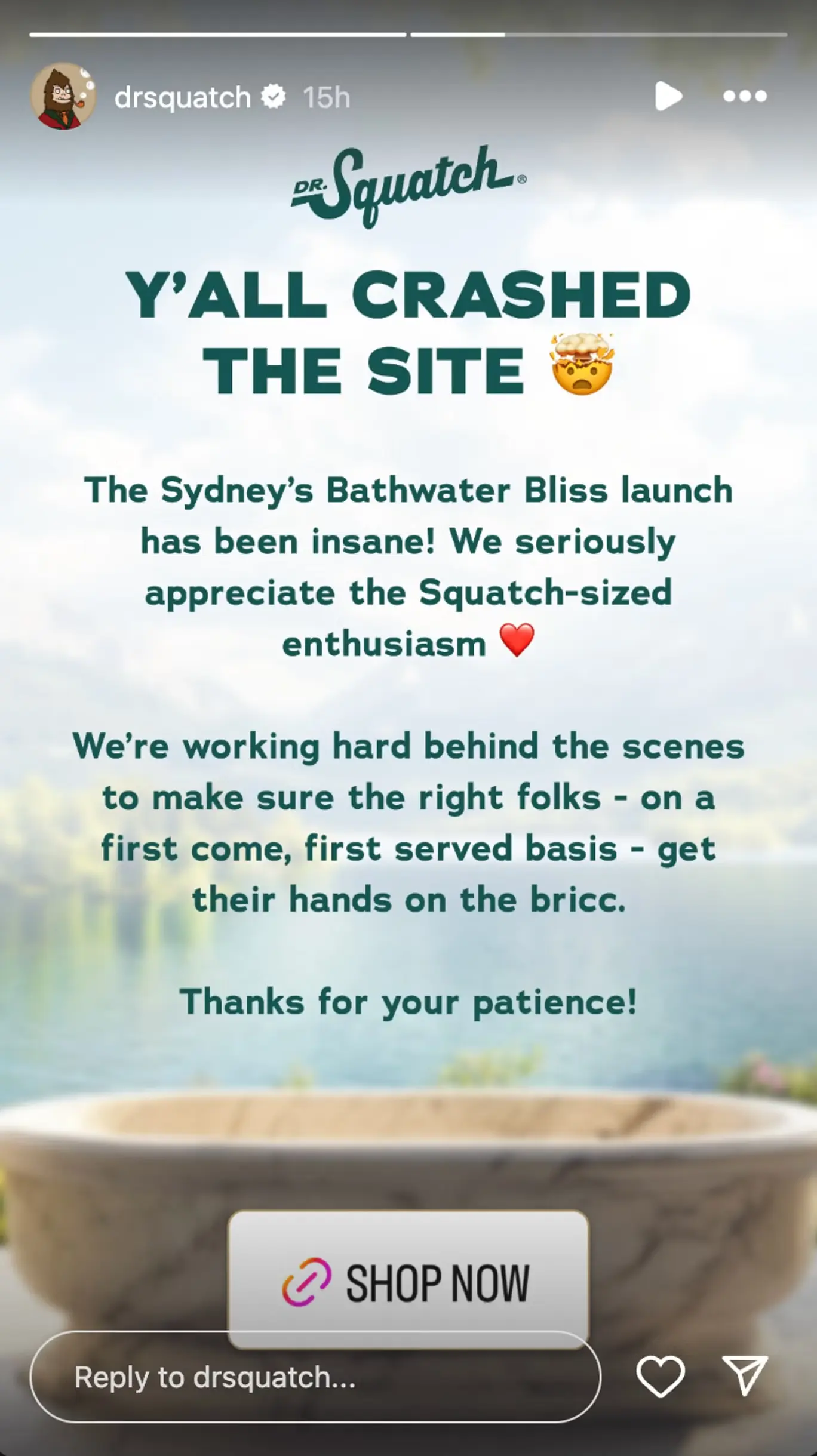 Instagram post from Dr. Squatch about the Sydney Sweeney soap drop