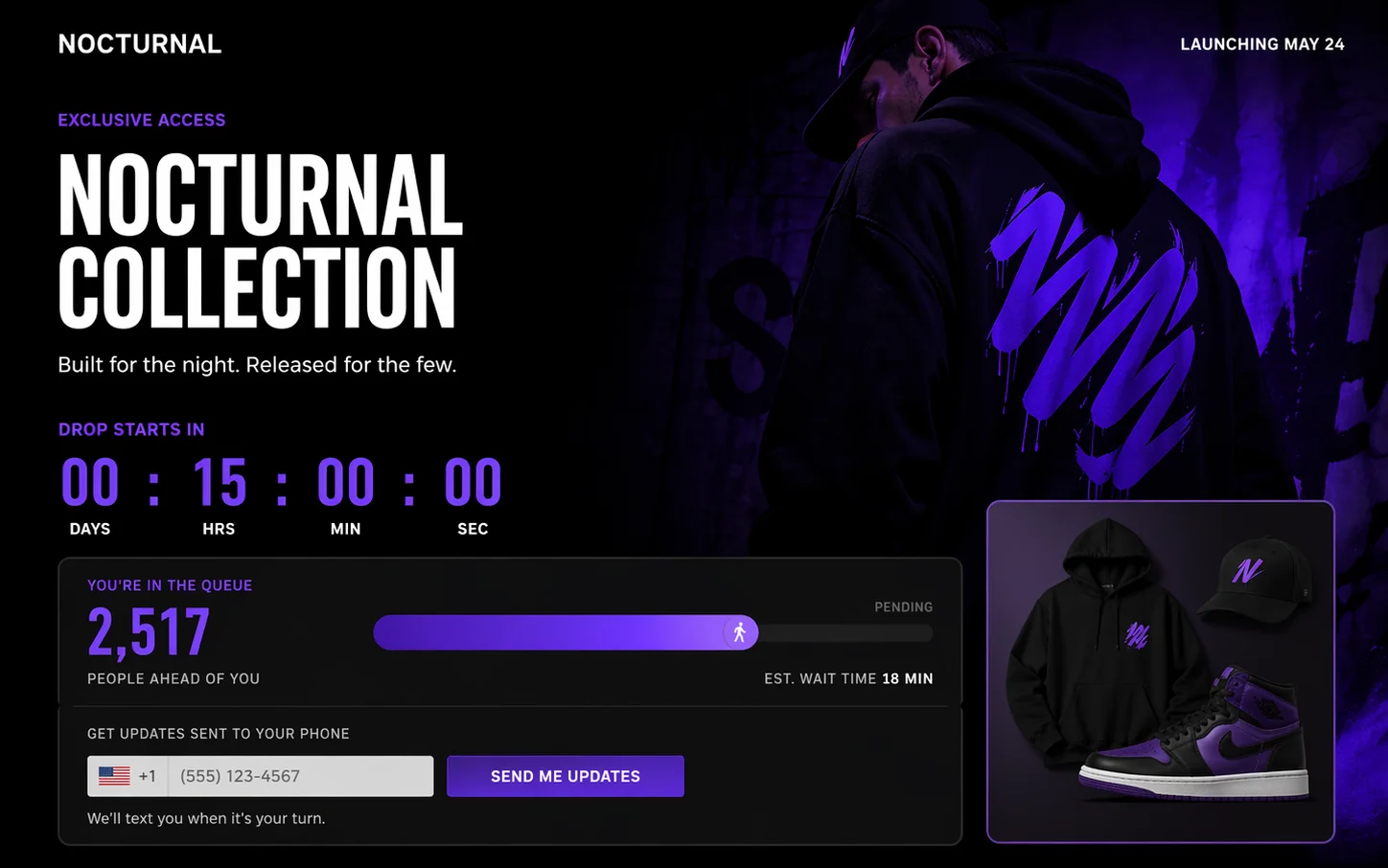 Full landing page launch experience built by Fanfare